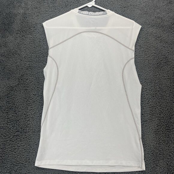 Nike Pro Combat Dri-Fit Fitted‎ Tank Shirt Mens Medium White Sleeveless Stretch - Picture 5 of 5
